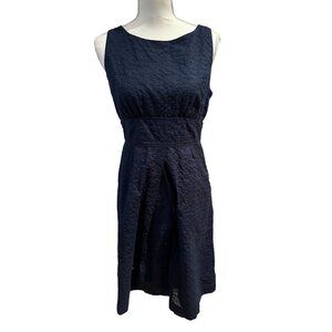 J CREW Navy Blue Cotton Blend Dress Size 10